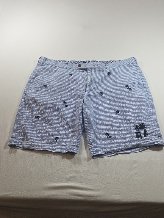Brooks Brothers Other - Brooks Brothers Light Blue Seersucker Shorts Palm Tree Embroidered Summer Casual